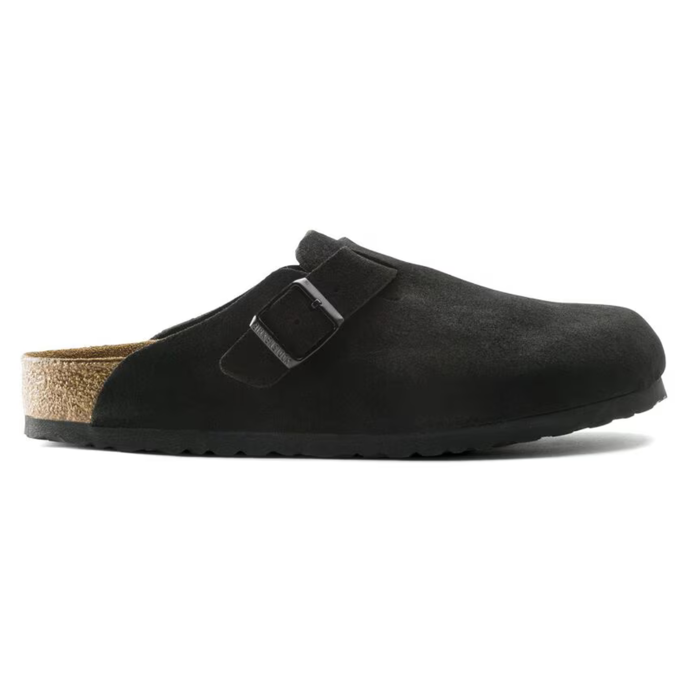 Birkenstock Boston Black Suede Clogs – Soft Footbed Leather Comfort Clogs