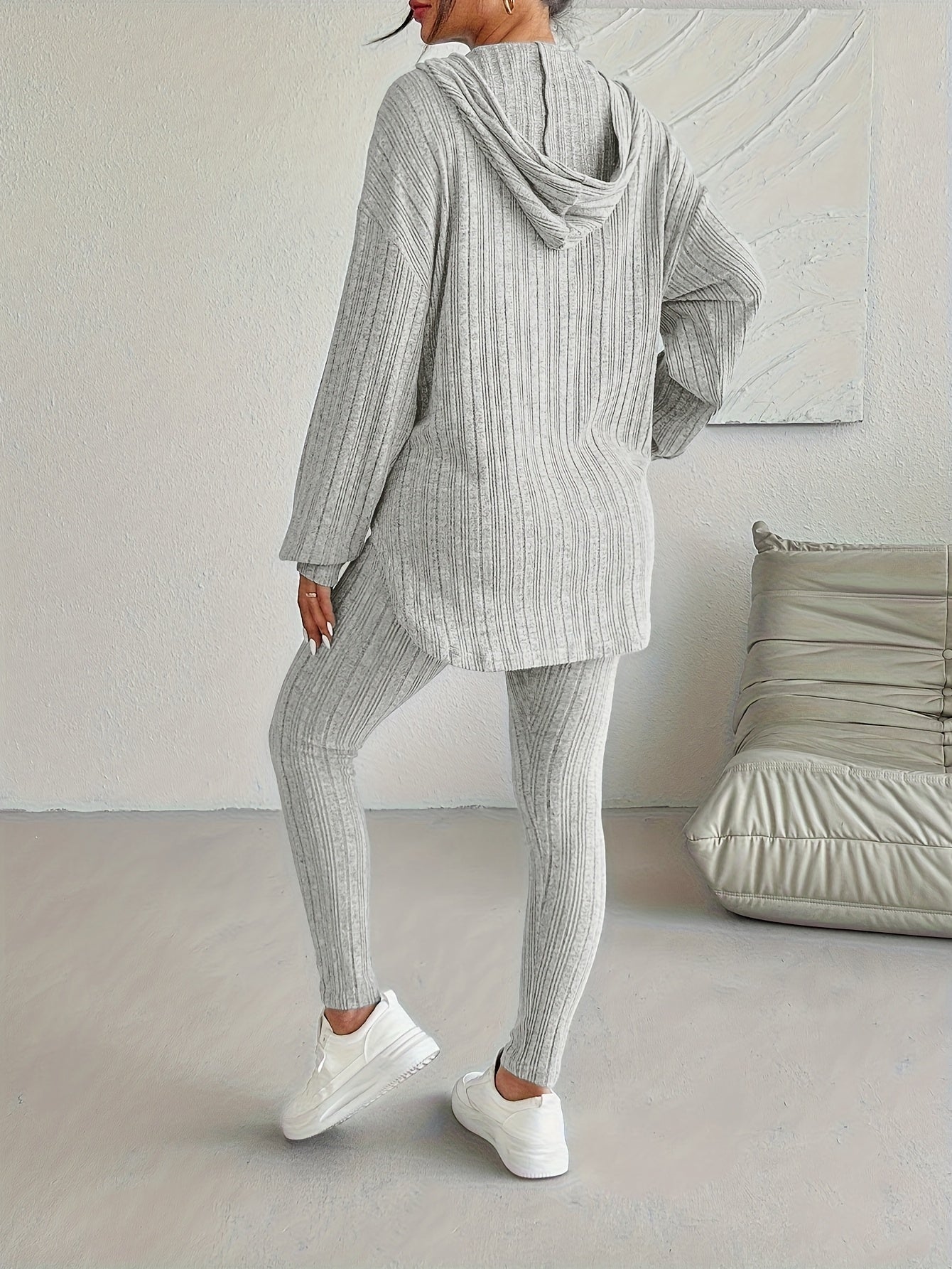 Xavine | Women’s Ribbed Knit Two-Piece Lounge Set