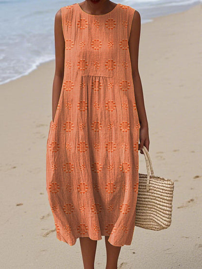 Lilith | Women’s Embroidered Sleeveless Midi Dress