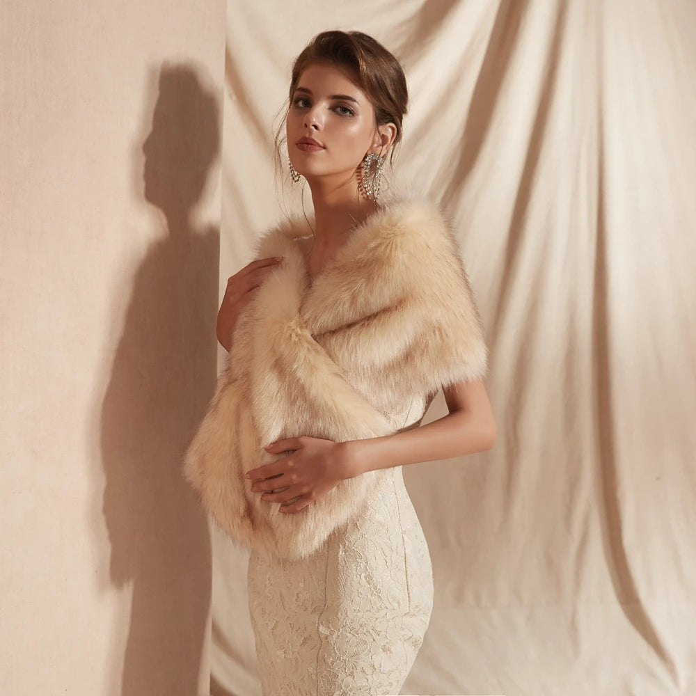 Selvienne | Women’s Premium Faux Mink Fur Shawl