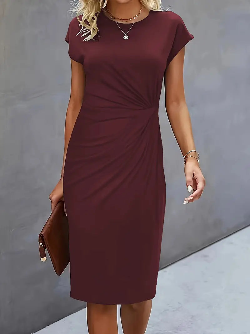 Milani | Women’s Knee-Length Sheath Dress with Ruched Waist
