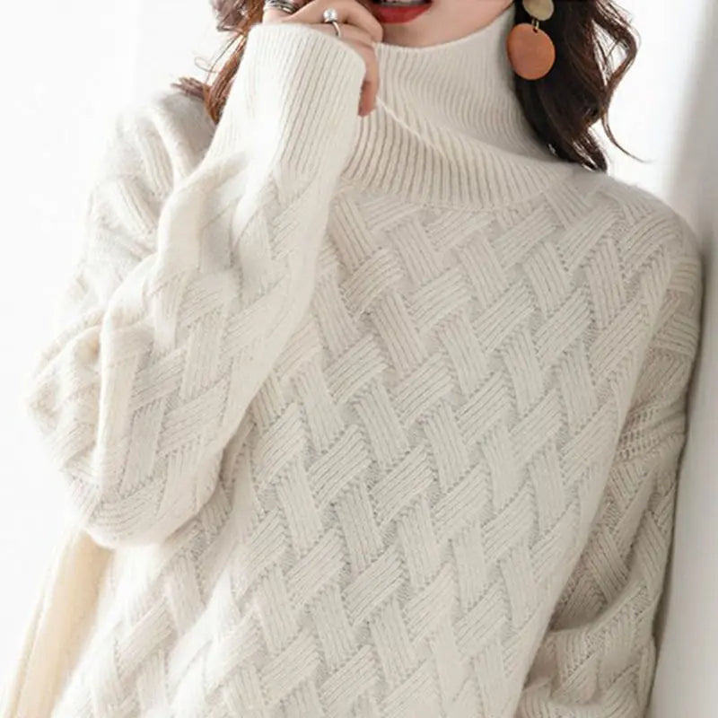 Wynera | Women’s High-Stretch Chevron Wool Sweater