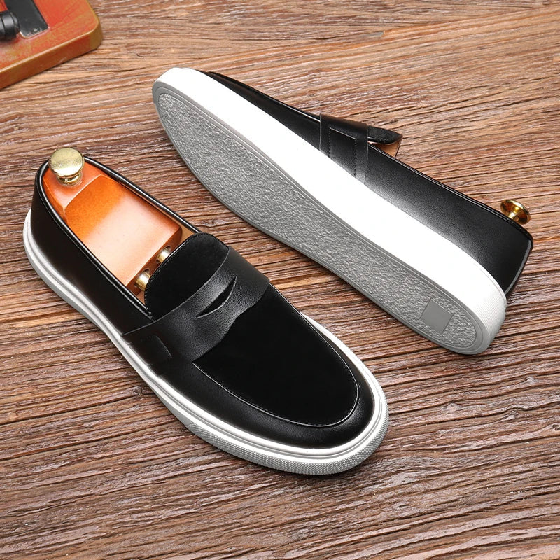 Zarven | Men’s Minimalist Leather & Suede Loafers