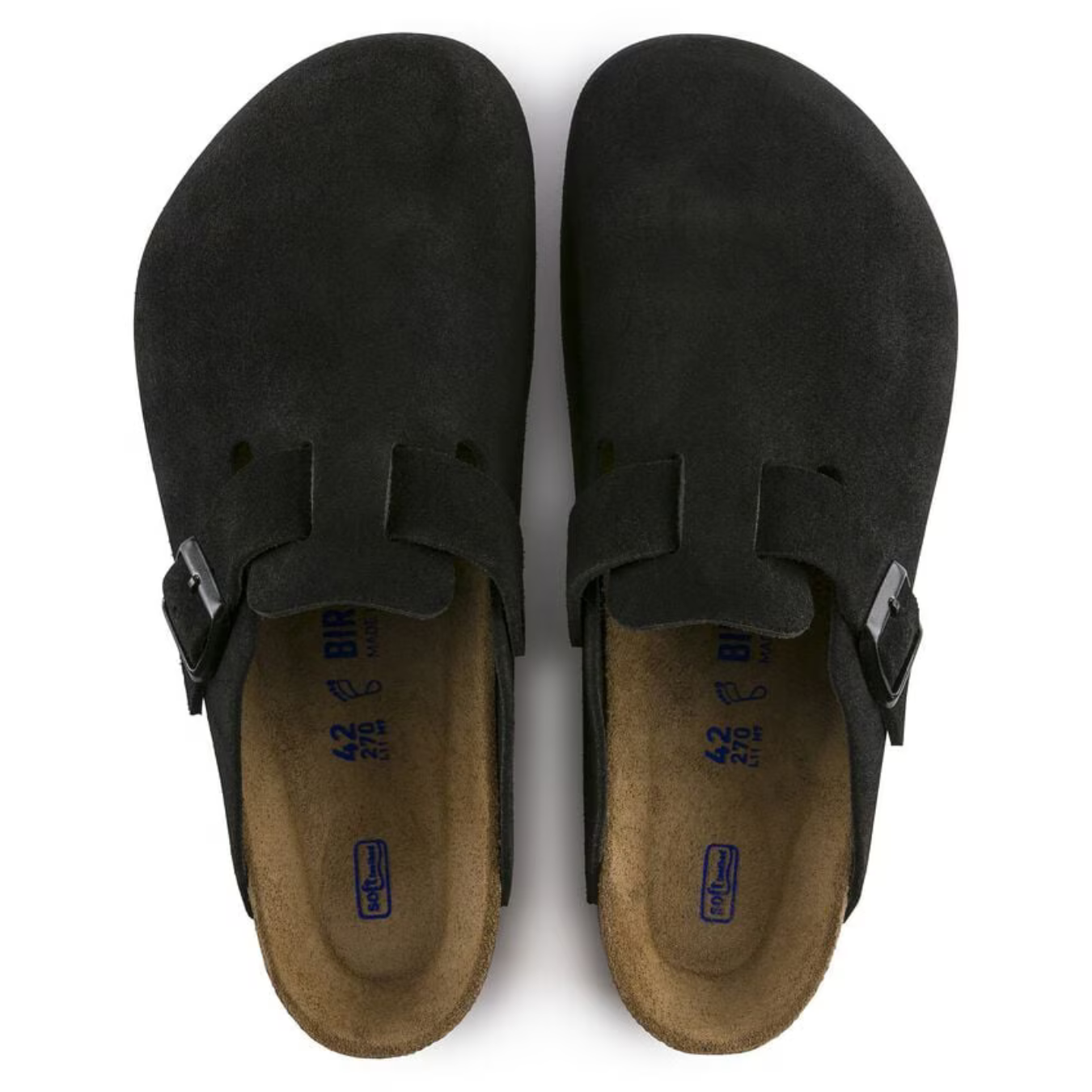 Birkenstock Boston Black Suede Clogs – Soft Footbed Leather Comfort Clogs