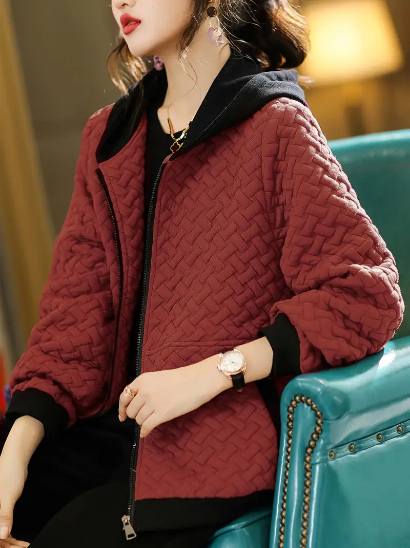 Selvyn | Women’s Basketweave Zip-Up Jacket