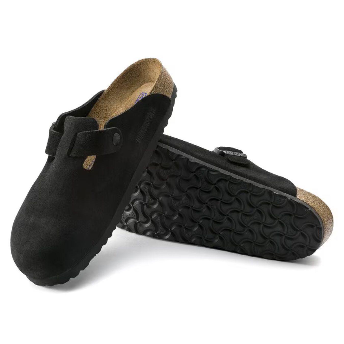 Birkenstock Boston Black Suede Clogs – Soft Footbed Leather Comfort Clogs