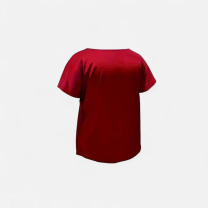 Quelloria | Women’s Satin Blouse – Short Sleeve Classic