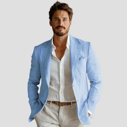 Cavendro | Tailored Cotton Blend Blazer Jacket