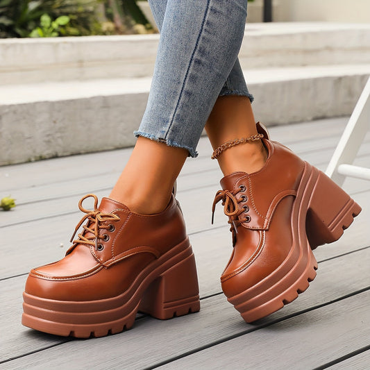 Celvane | Women’s Platform Lace-Up Oxfords