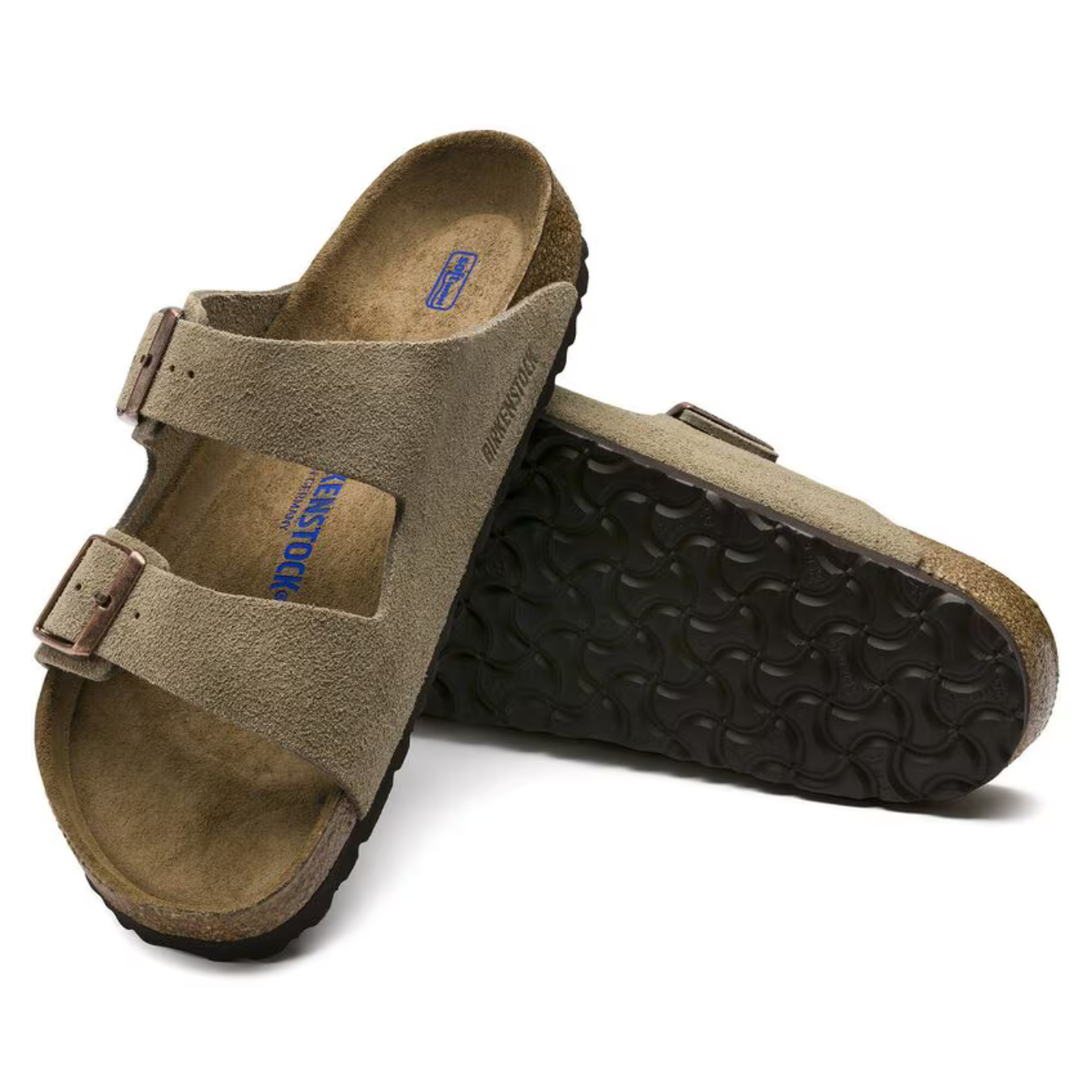 Birkenstock Arizona Taupe Suede Sandals – Two-Strap Leather Comfort Sandals