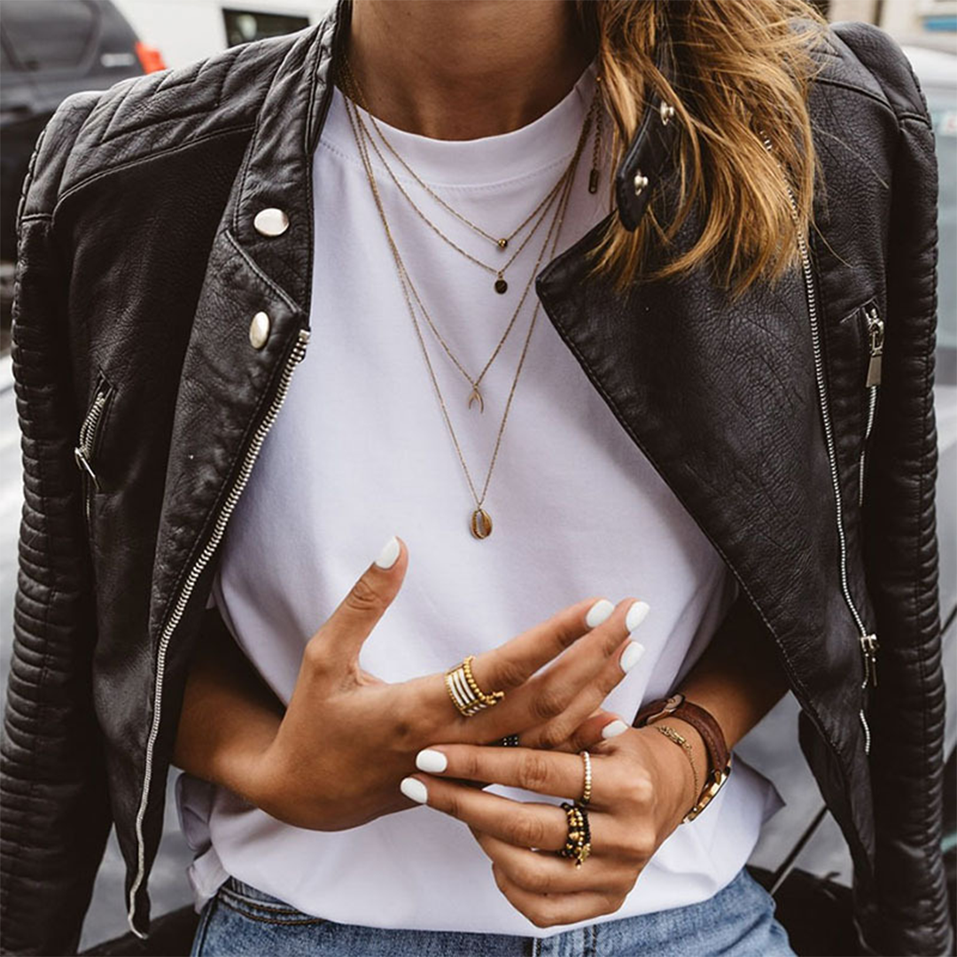 Kimberly | Women’s Ribbed Leather Biker Jacket