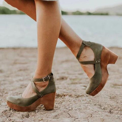 Serenity | Women’s Leather Wedge Heel Shoes
