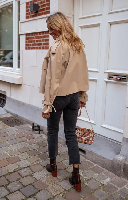 Cropped Double-Breasted Trench Coat | Women’s Tailored Outerwear
