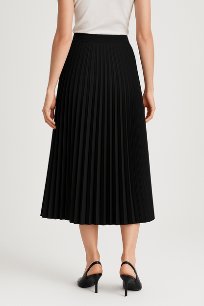 Helena | Women’s Pleated Satin Midi Skirt