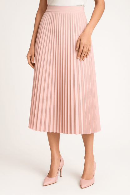 Helena | Women’s Pleated Satin Midi Skirt