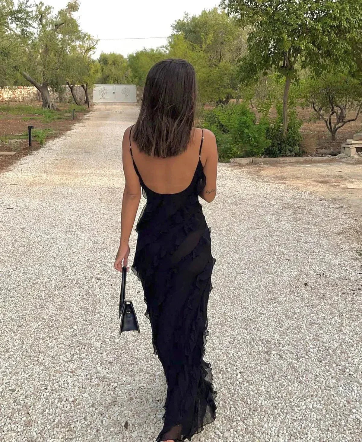 Nerina | Women’s Ruffled Chiffon Maxi Dress