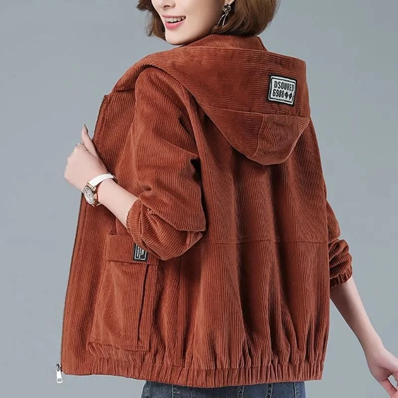 Pavella | Women’s Corduroy Hooded Jacket