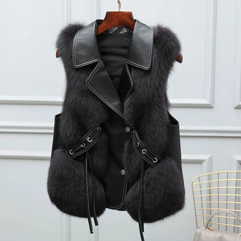 Celvra | Women’s Luxurious Faux Fur Vest
