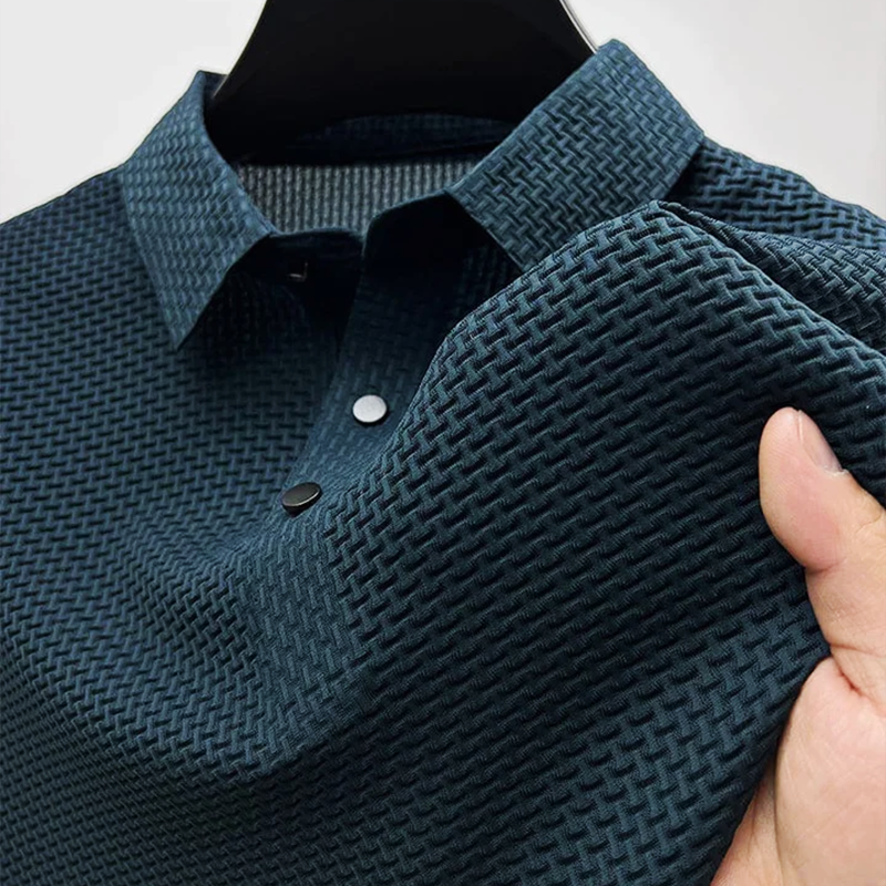 Elian | Men’s Textured Short Sleeve Polo Shirt