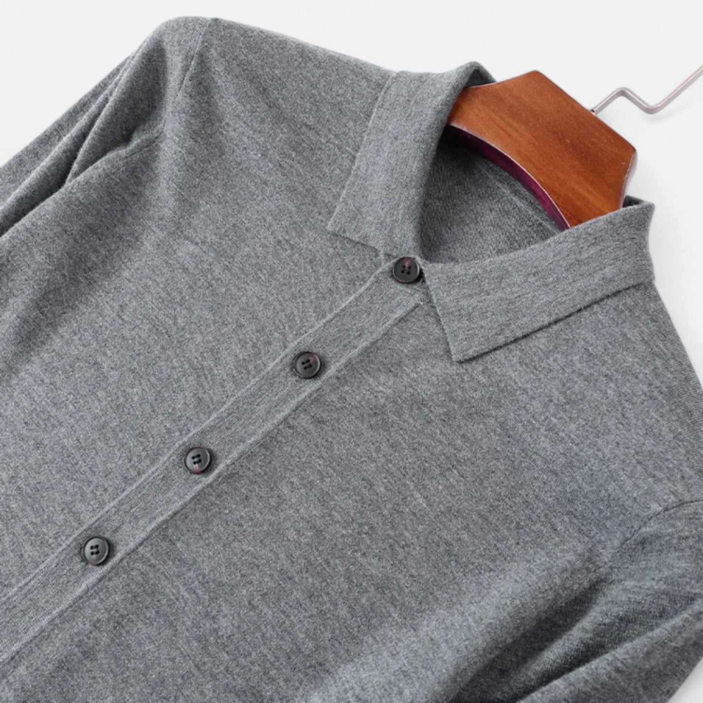 Rheomar | Men’s Fine Worsted Wool Button-Up Sweater