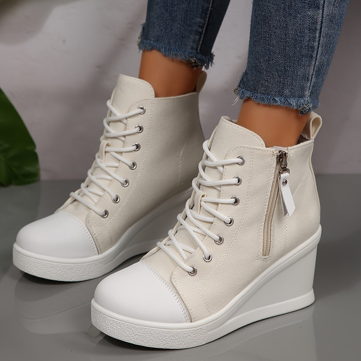 Prysa | Women’s Canvas Wedge Sneakers