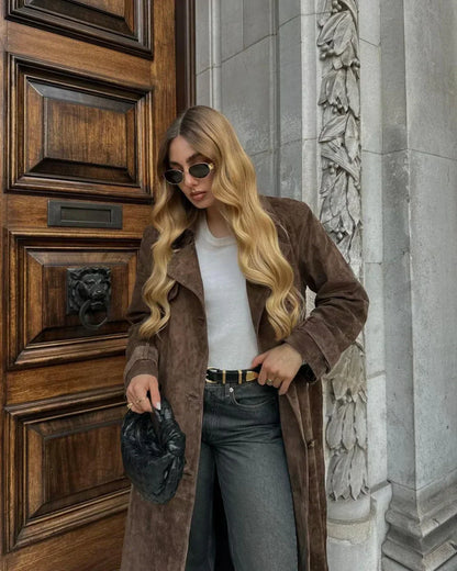 Suede Trench | Women’s Luxe Longline Coat